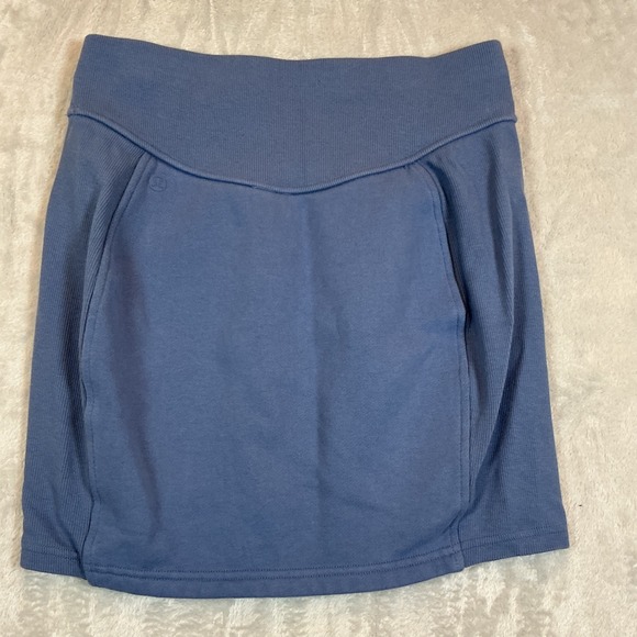 Lululemon Dresses & Skirts - Lululemon Blue Ribbed Waistband Mini Skirt Athletic Casual Womens